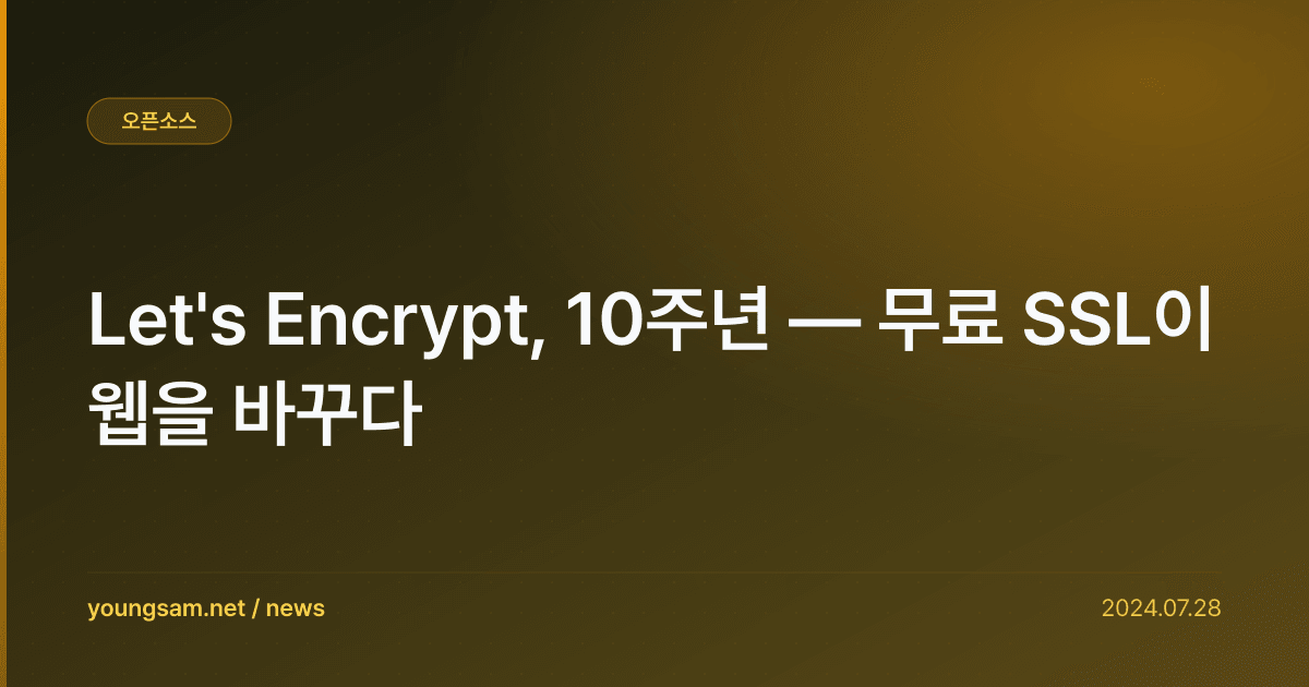Let's Encrypt, 10주년 — 무료 SSL이 웹을 바꾸다