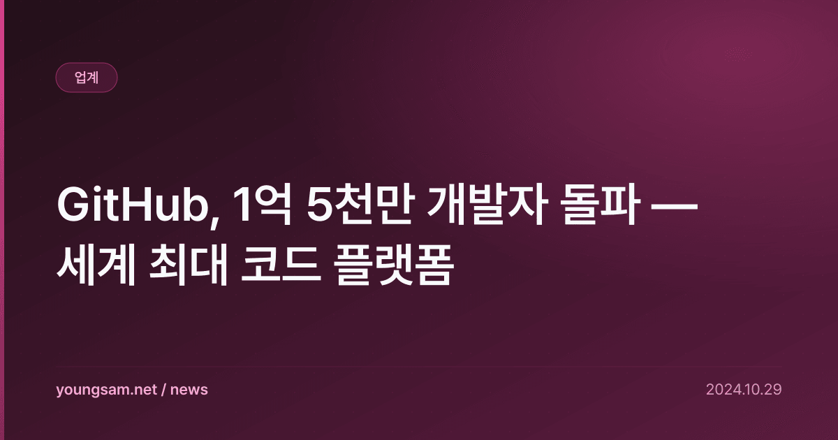 GitHub, 1억 5천만 개발자 돌파 — 세계 최대 코드 플랫폼