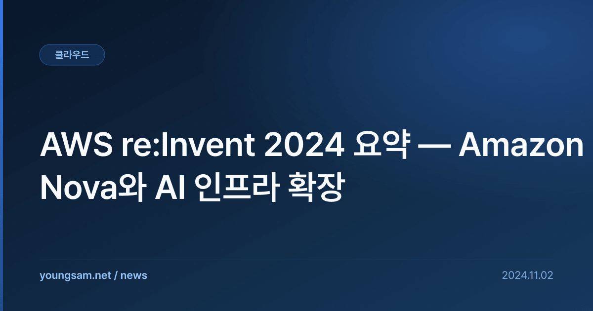 AWS re:Invent 2024 요약 — Amazon Nova와 AI 인프라 확장