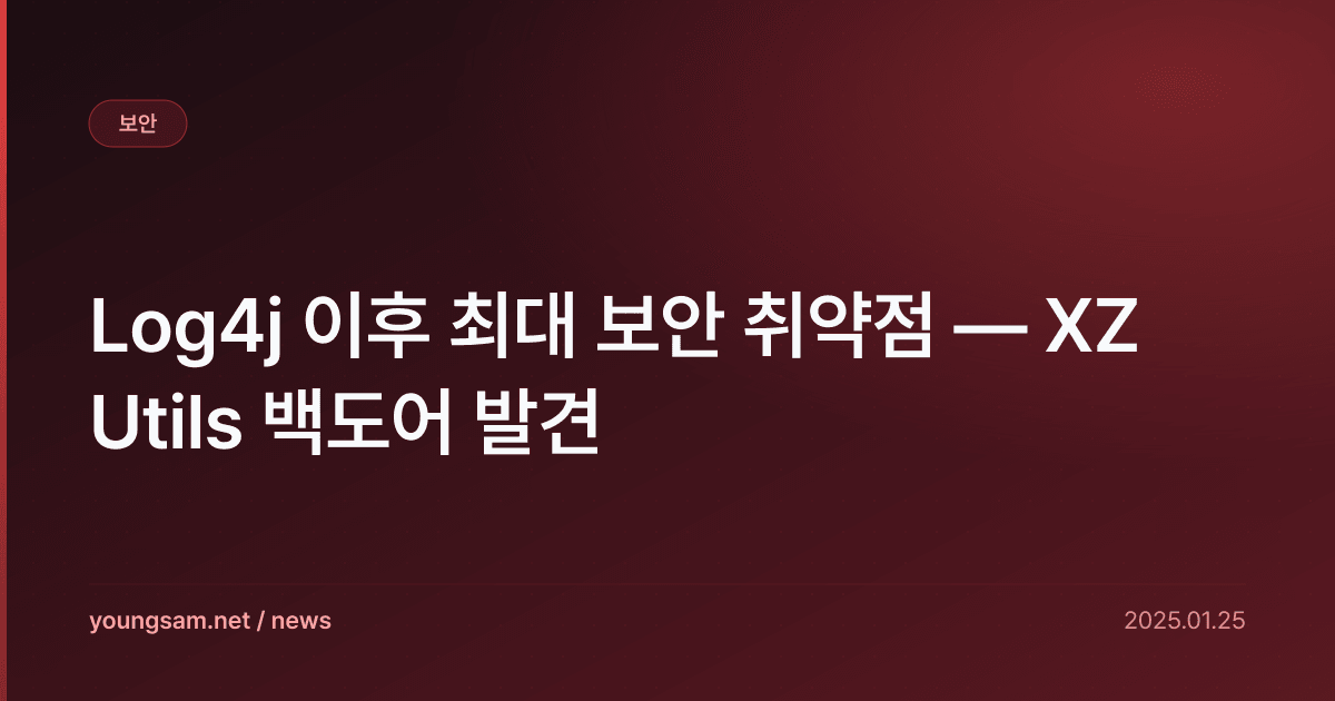 Log4j 이후 최대 보안 취약점 — XZ Utils 백도어 발견