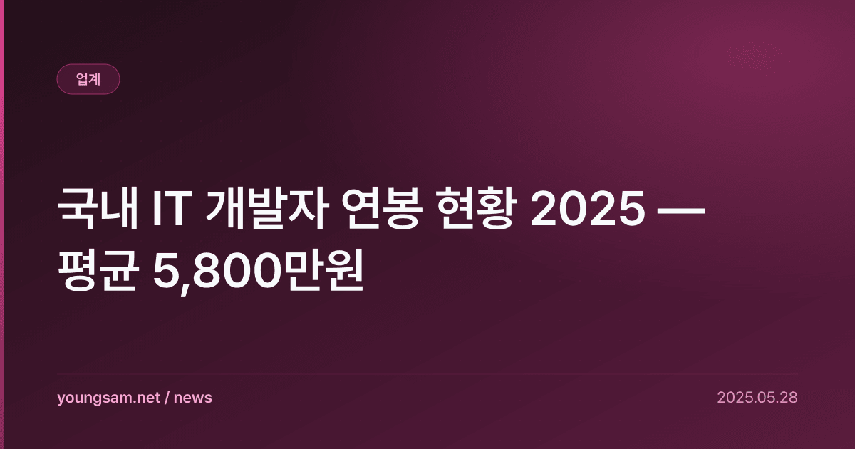 국내 IT 개발자 연봉 현황 2025 — 평균 5,800만원