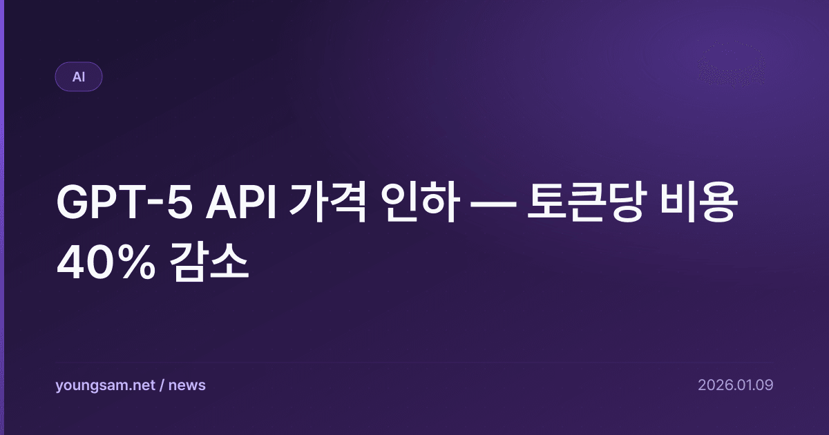 GPT-5 API 가격 인하 — 토큰당 비용 40% 감소