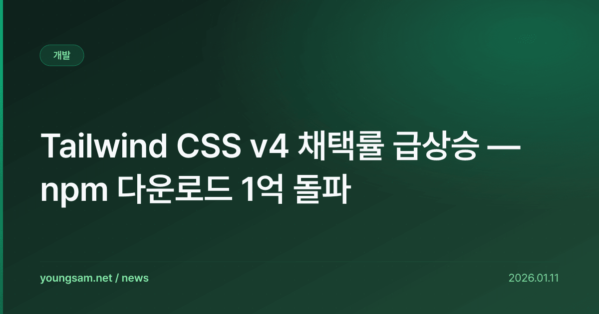 Tailwind CSS v4 채택률 급상승 — npm 다운로드 1억 돌파