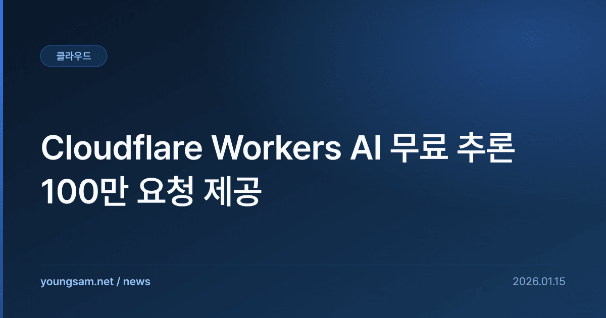 Cloudflare Workers AI 무료 추론 100만 요청 제공