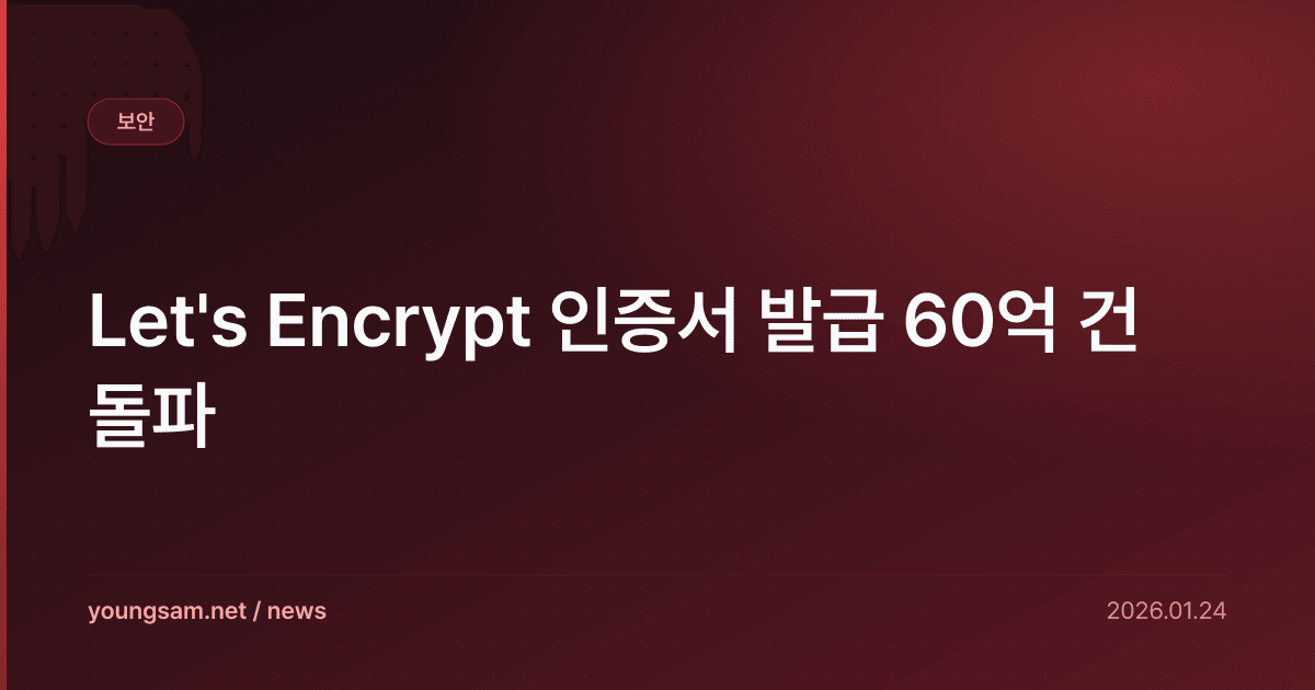 Let's Encrypt 인증서 발급 60억 건 돌파