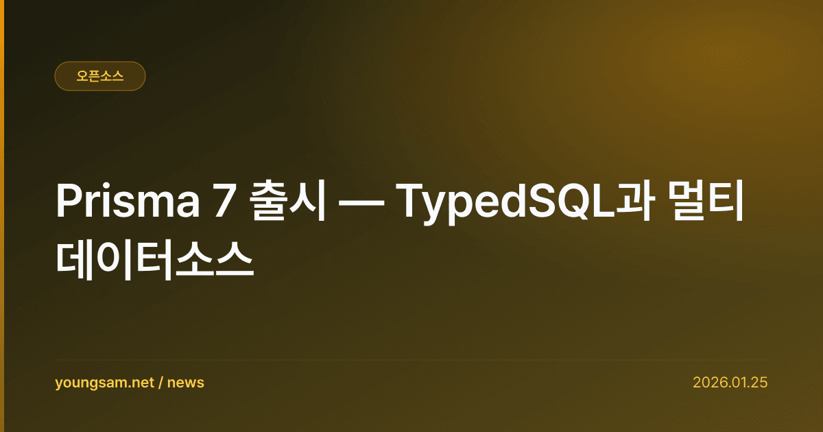 Prisma 7 출시 — TypedSQL과 멀티 데이터소스