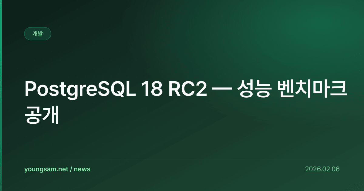 PostgreSQL 18 RC2 — 성능 벤치마크 공개