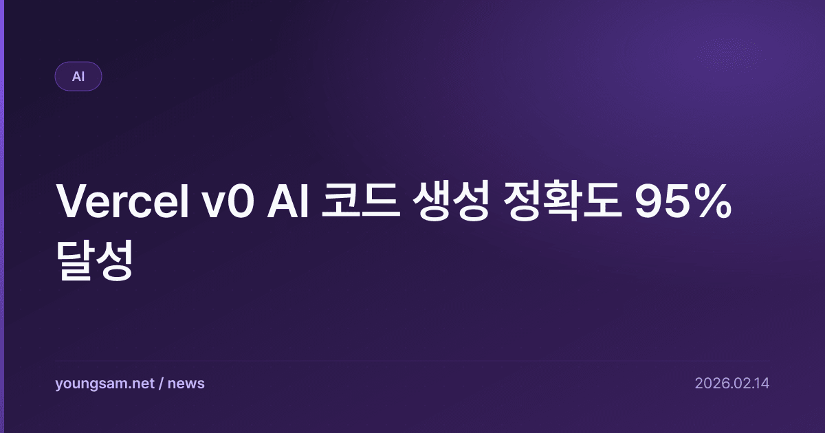 Vercel v0 AI 코드 생성 정확도 95% 달성