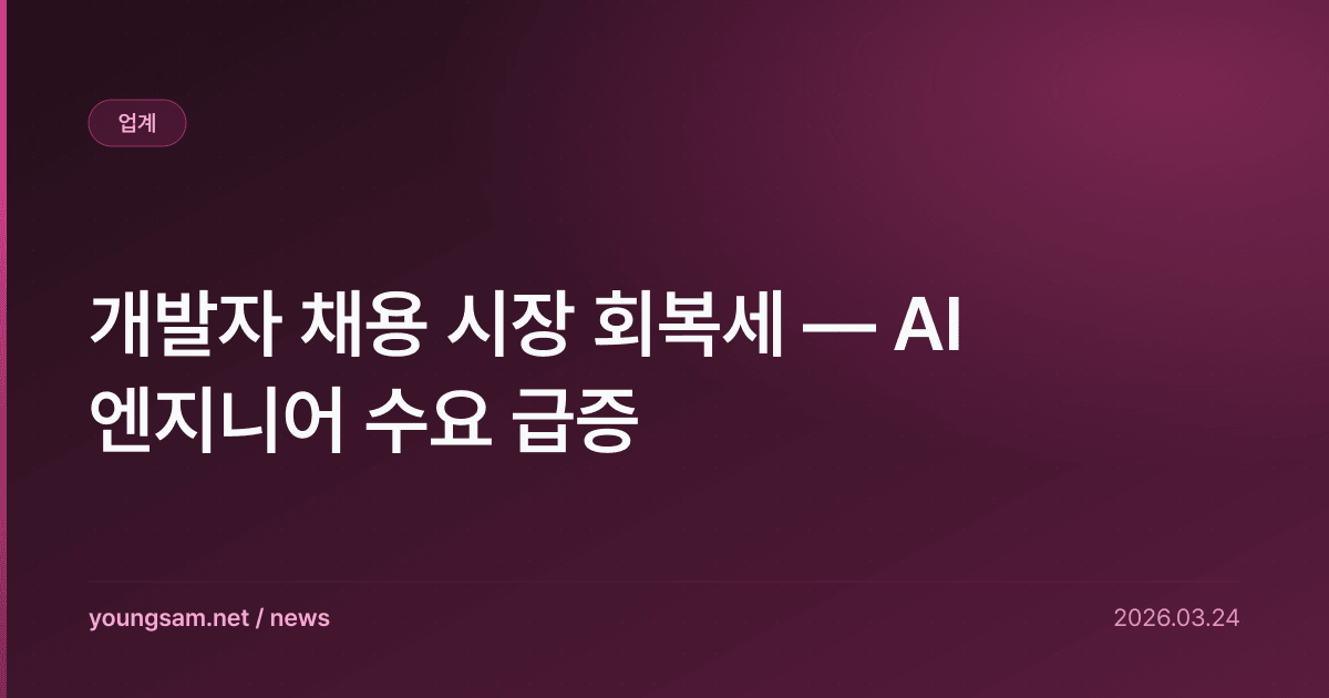 개발자 채용 시장 회복세 — AI 엔지니어 수요 급증