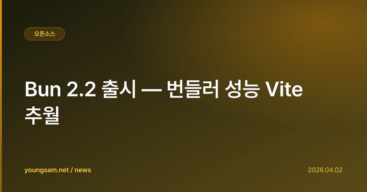 Bun 2.2 출시 — 번들러 성능 Vite 추월