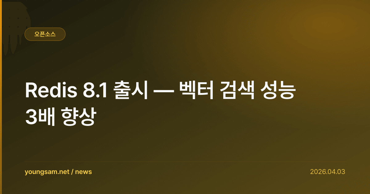 Redis 8.1 출시 — 벡터 검색 성능 3배 향상