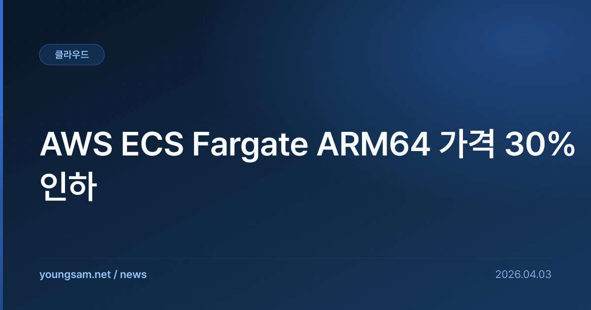 AWS ECS Fargate ARM64 가격 30% 인하