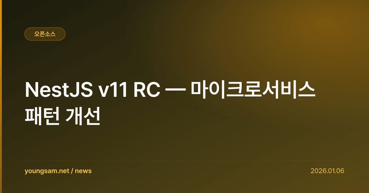 NestJS v11 RC — 마이크로서비스 패턴 개선