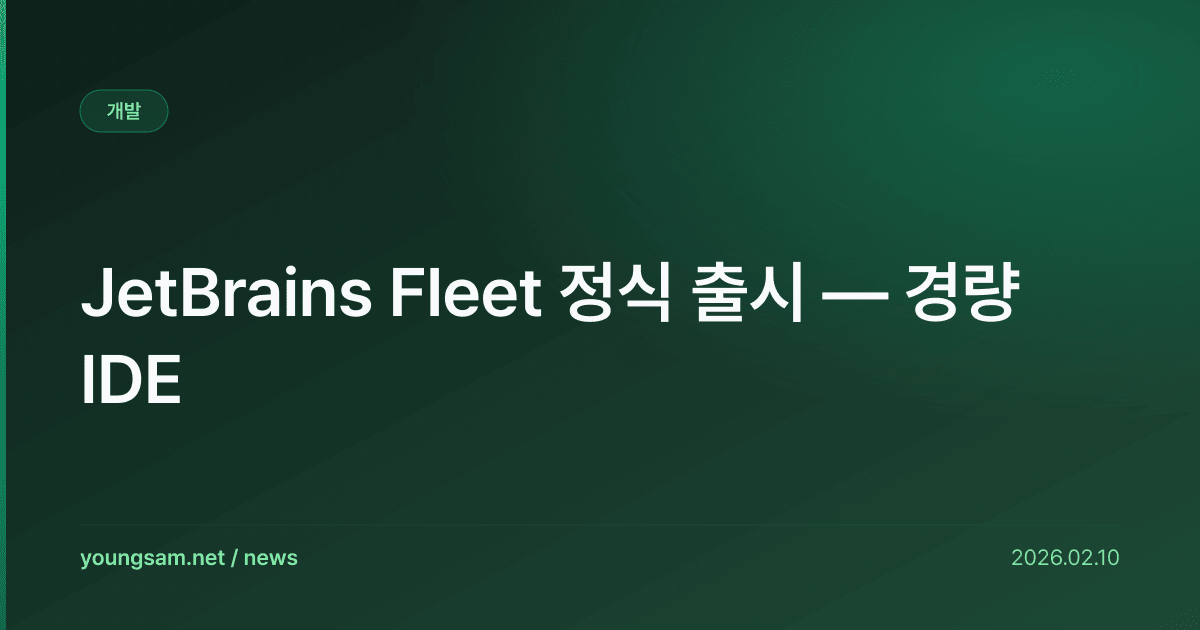 JetBrains Fleet 정식 출시 — 경량 IDE