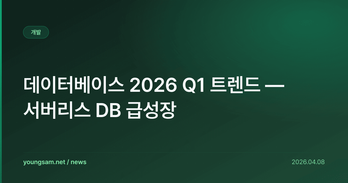 데이터베이스 2026 Q1 트렌드 — 서버리스 DB 급성장