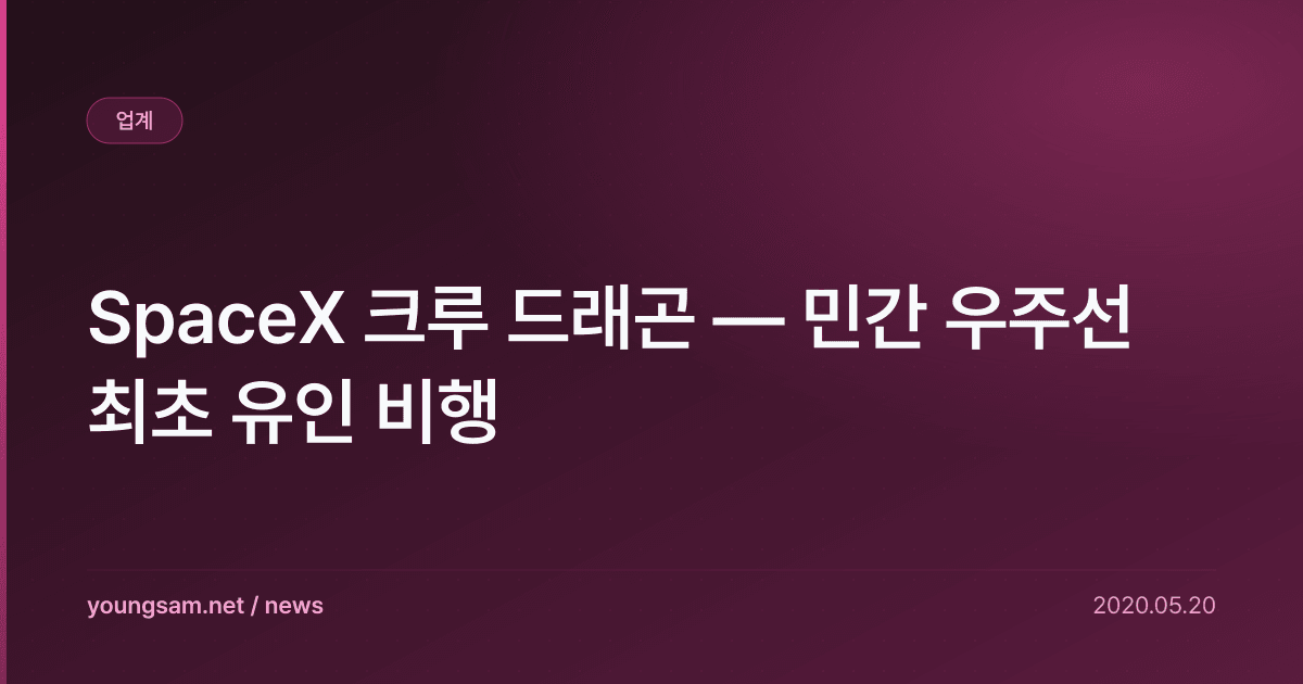 SpaceX 크루 드래곤 — 민간 우주선 최초 유인 비행