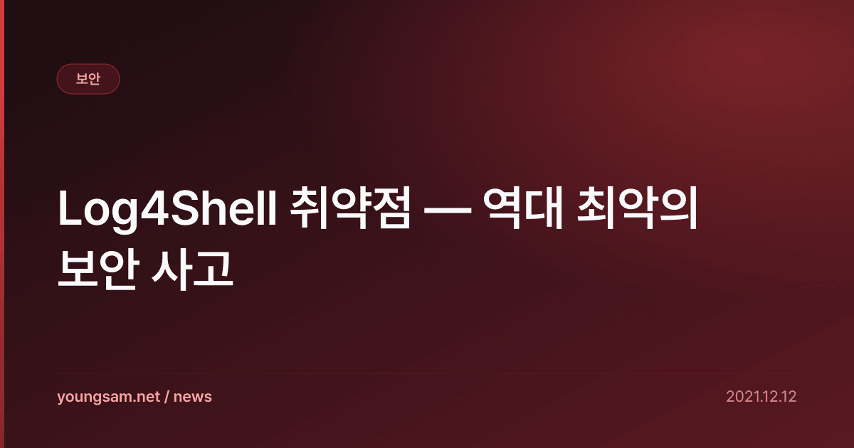 Log4Shell 취약점 — 역대 최악의 보안 사고