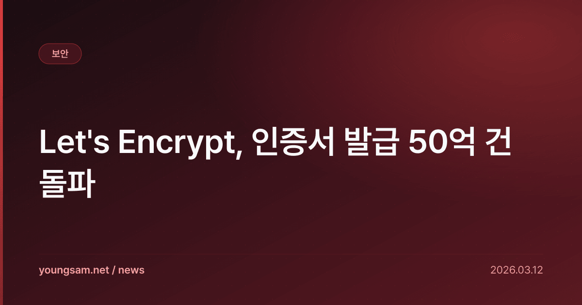 Let's Encrypt, 인증서 발급 50억 건 돌파