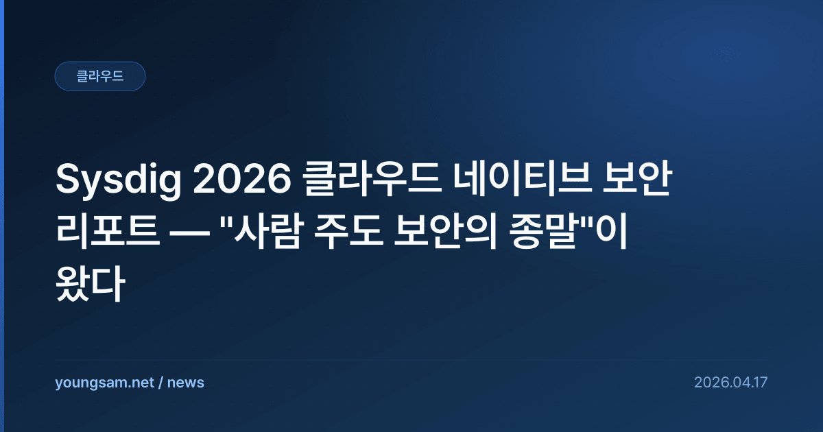 Sysdig 2026 클라우드 네이티브 보안 리포트 — "사람 주도 보안의 종말"이 왔다