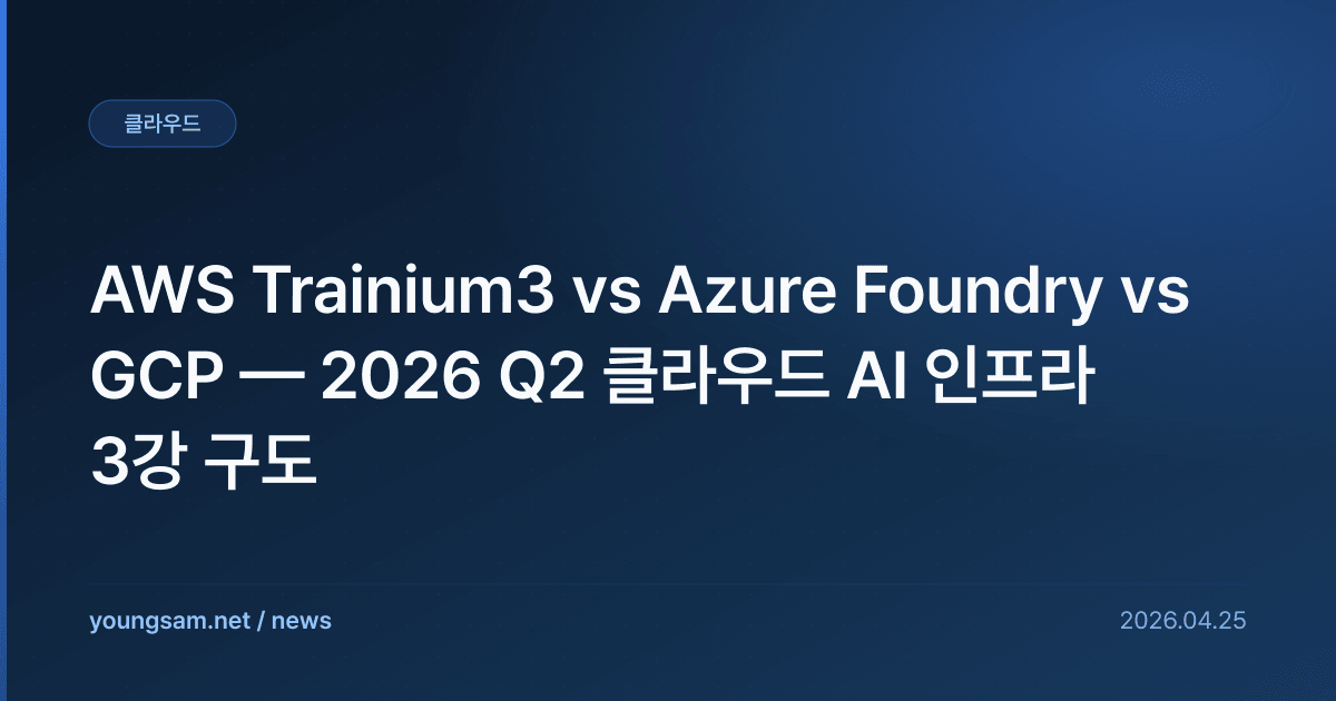 AWS Trainium3 vs Azure Foundry vs GCP — 2026 Q2 클라우드 AI 인프라 3강 구도