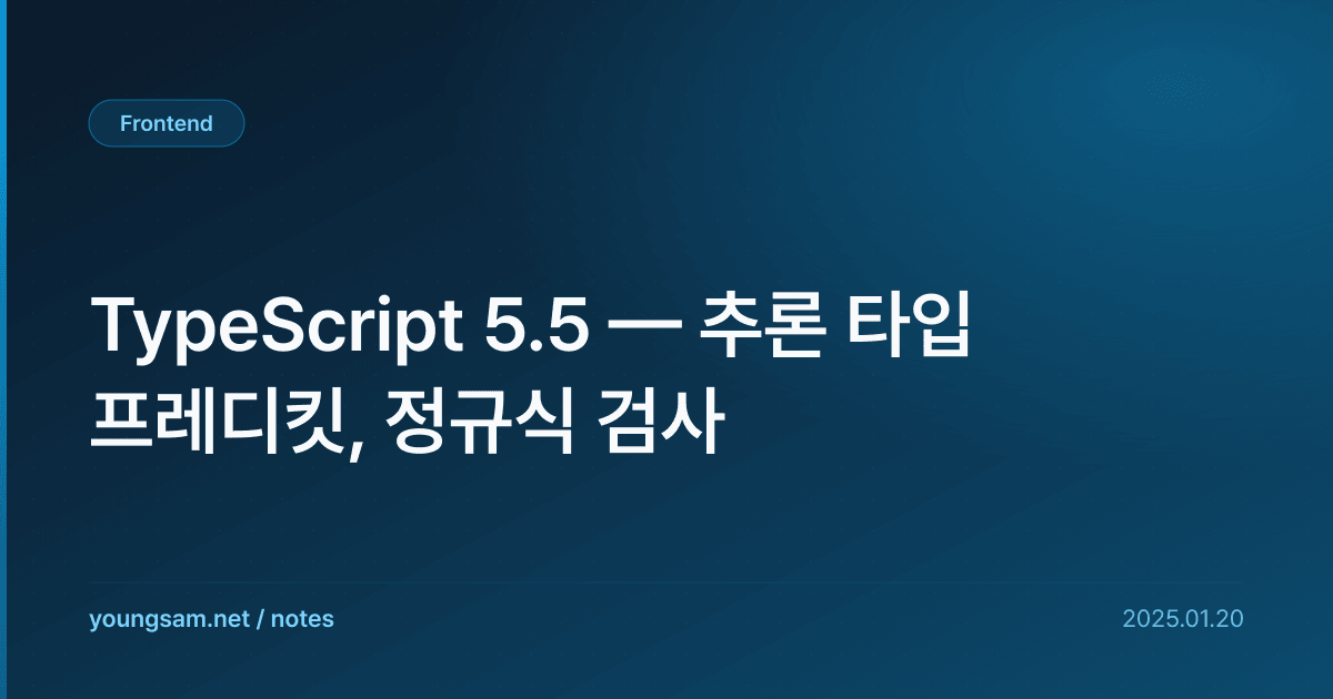 TypeScript 5.5 — 추론 타입 프레디킷, 정규식 검사