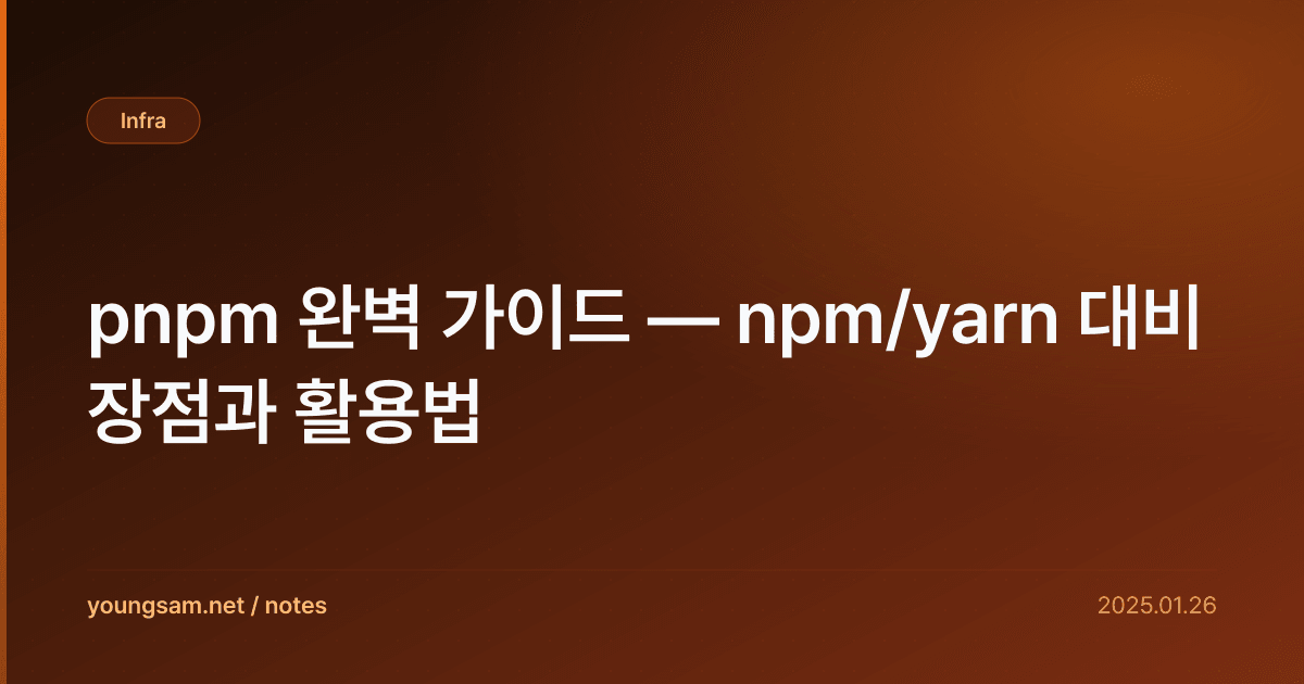 pnpm 완벽 가이드 — npm/yarn 대비 장점과 활용법