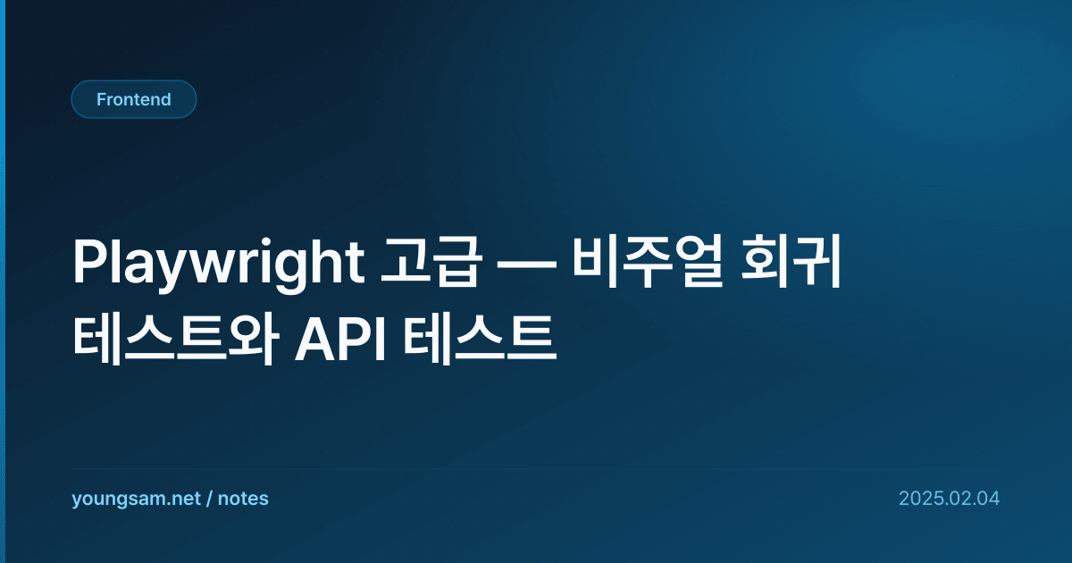 Playwright 고급 — 비주얼 회귀 테스트와 API 테스트