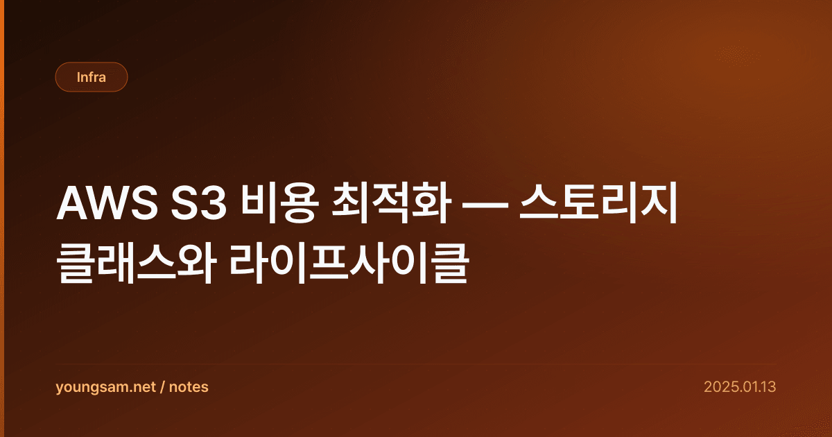AWS S3 비용 최적화 — 스토리지 클래스와 라이프사이클