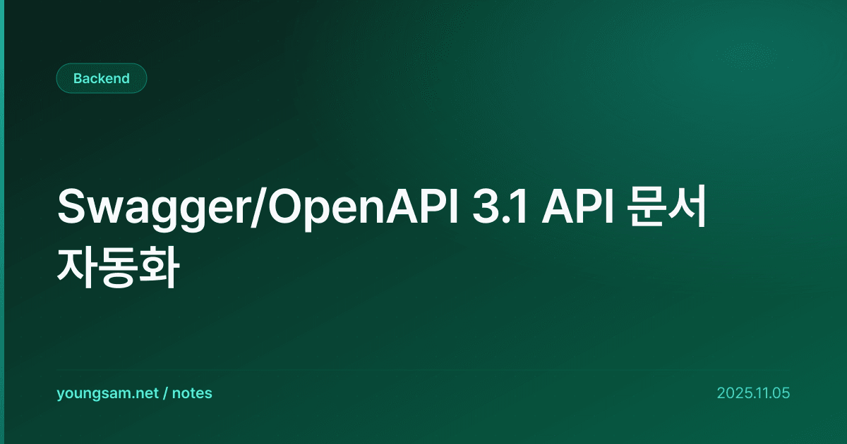 Swagger/OpenAPI 3.1 API 문서 자동화