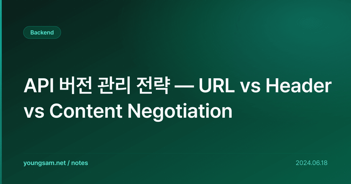 API 버전 관리 전략 — URL vs Header vs Content Negotiation