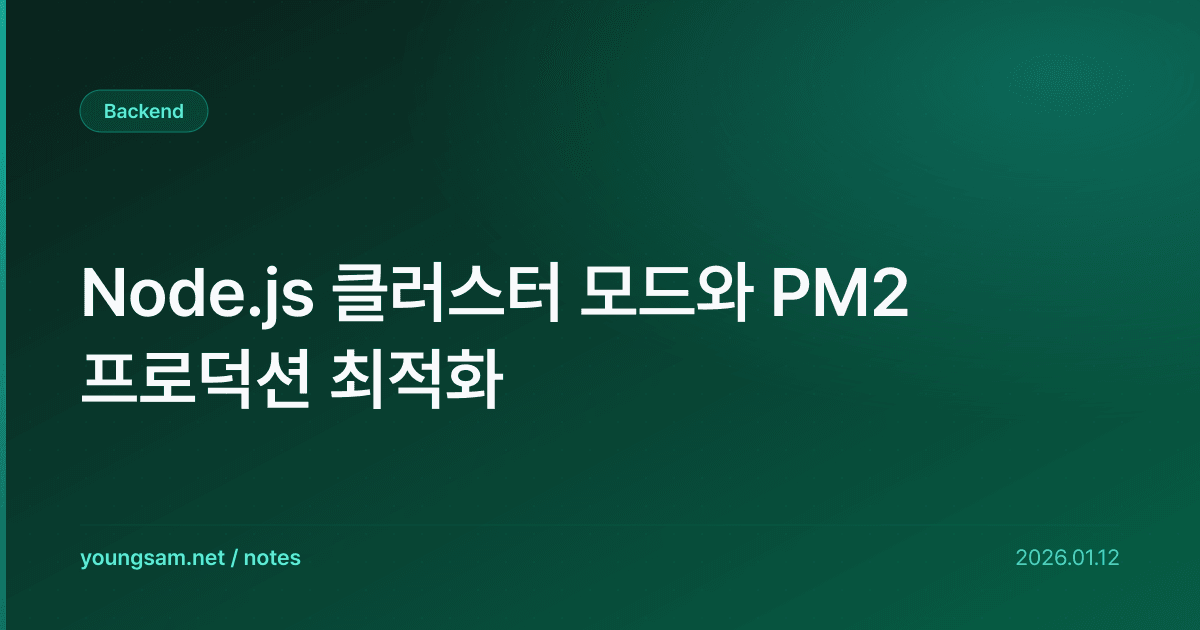 Node.js 클러스터 모드와 PM2 프로덕션 최적화