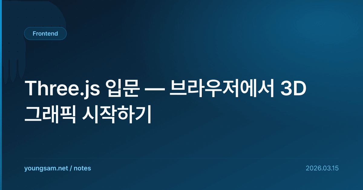 Three.js 입문 — 브라우저에서 3D 그래픽 시작하기