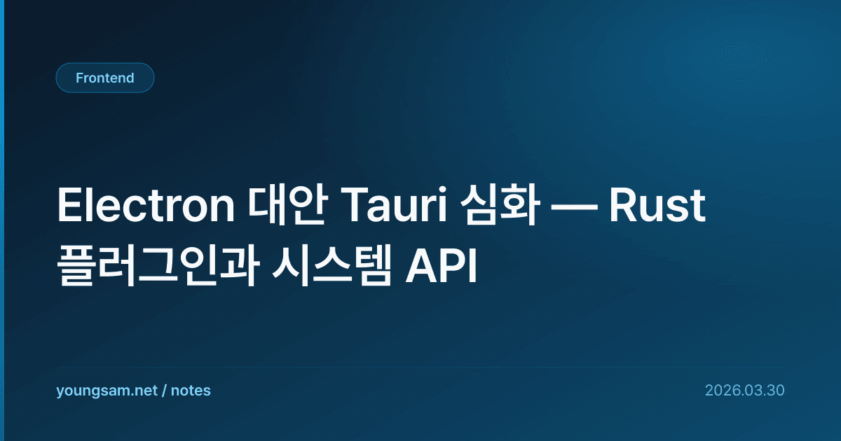 Electron 대안 Tauri 심화 — Rust 플러그인과 시스템 API