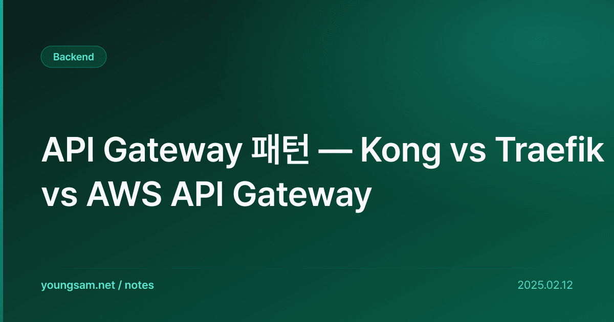 API Gateway 패턴 — Kong vs Traefik vs AWS API Gateway