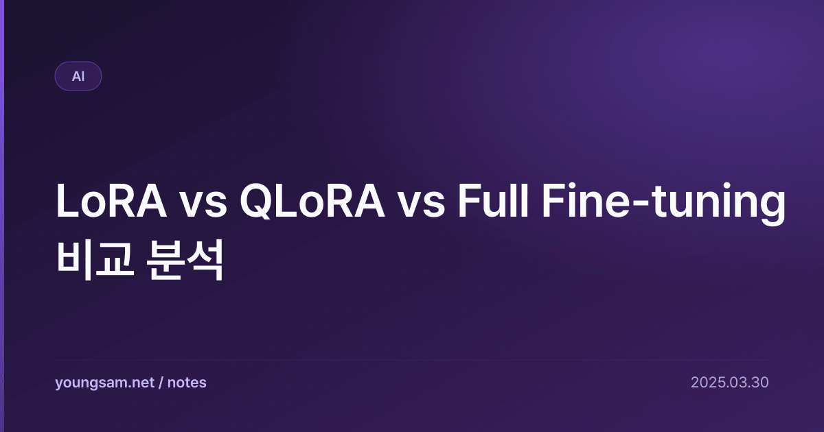 LoRA vs QLoRA vs Full Fine-tuning 비교 분석