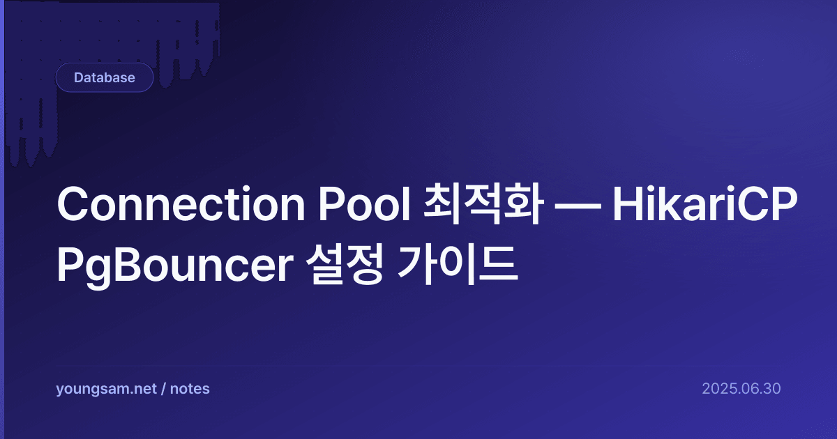 Connection Pool 최적화 — HikariCP PgBouncer 설정 가이드