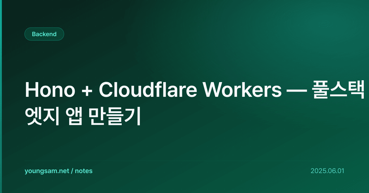 Hono + Cloudflare Workers — 풀스택 엣지 앱 만들기