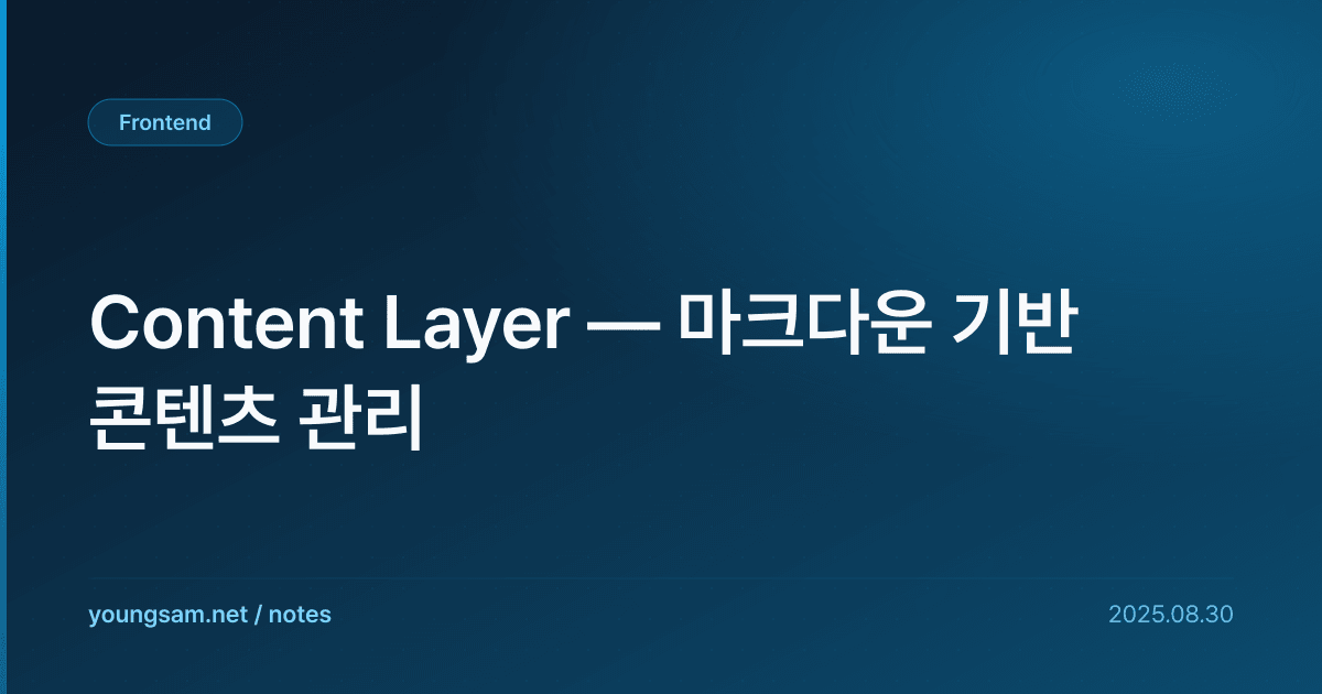 Content Layer — 마크다운 기반 콘텐츠 관리