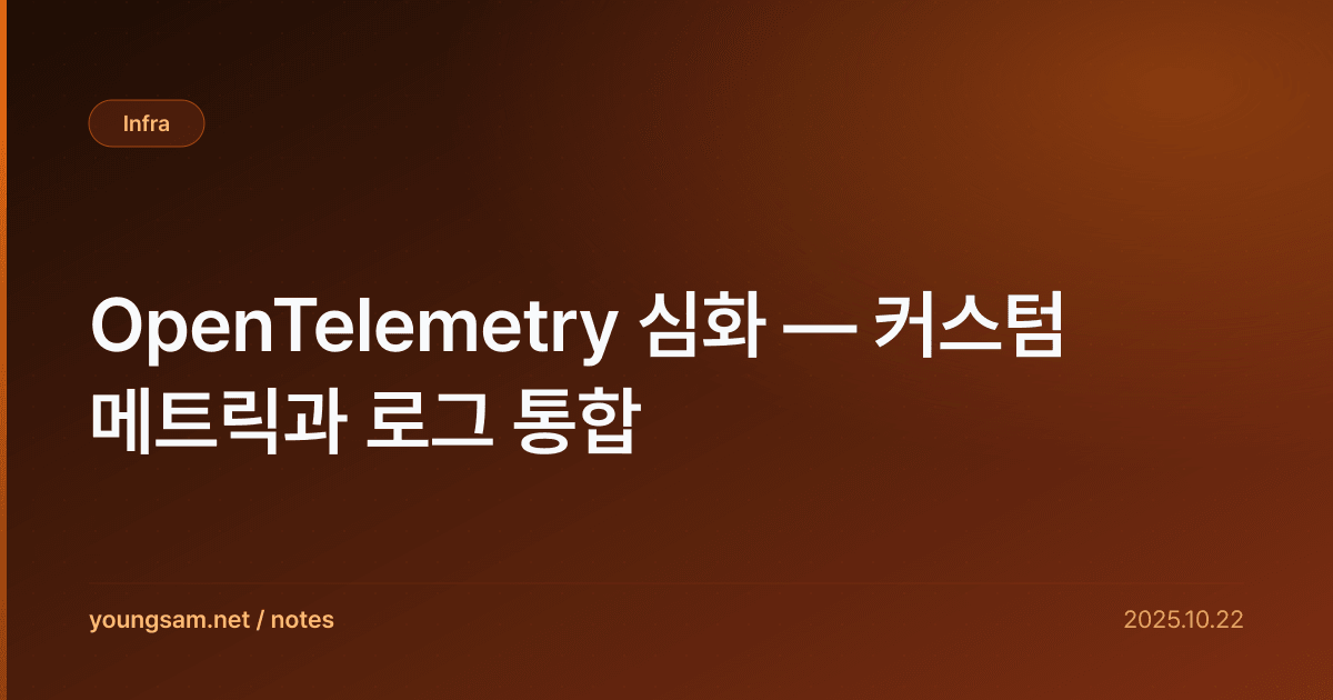 OpenTelemetry 심화 — 커스텀 메트릭과 로그 통합