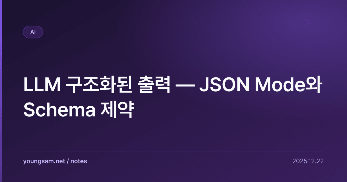LLM 구조화된 출력 — JSON Mode와 Schema 제약