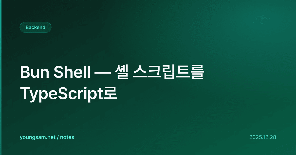 Bun Shell — 셸 스크립트를 TypeScript로