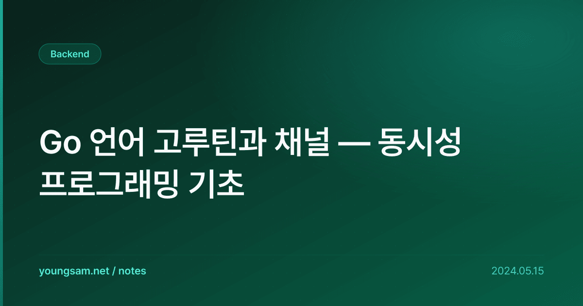 Go 언어 고루틴과 채널 — 동시성 프로그래밍 기초
