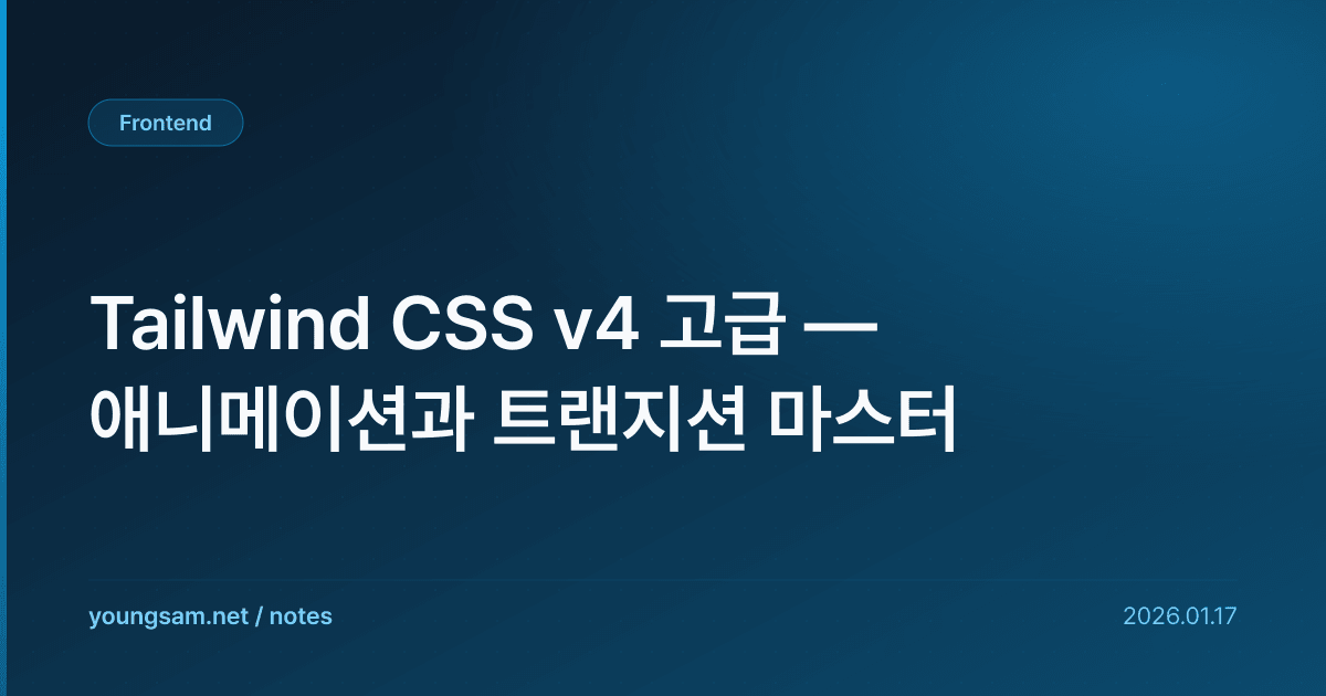 Tailwind CSS v4 고급 — 애니메이션과 트랜지션 마스터