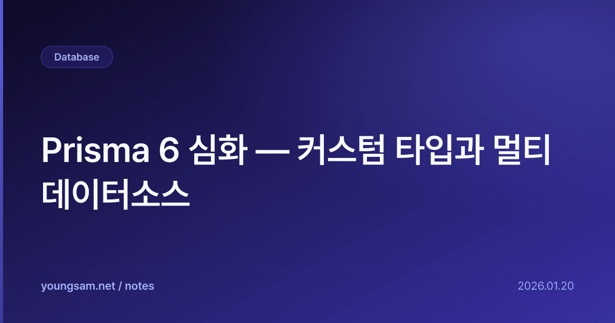Prisma 6 심화 — 커스텀 타입과 멀티 데이터소스