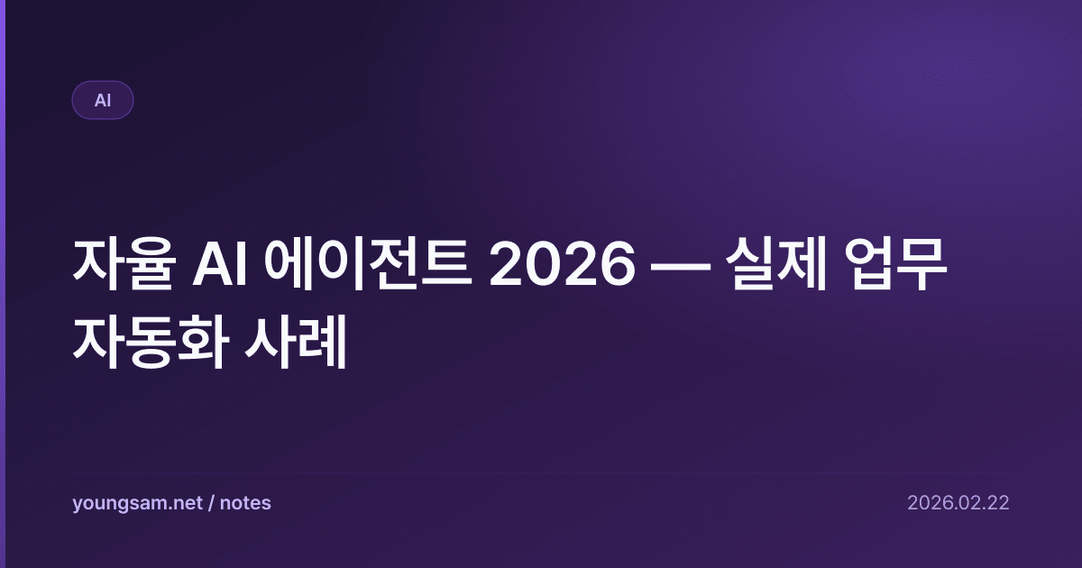 자율 AI 에이전트 2026 — 실제 업무 자동화 사례