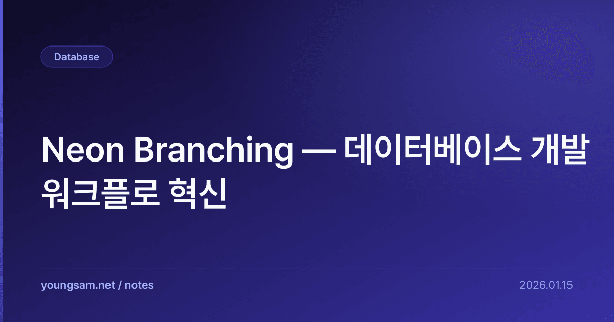 Neon Branching — 데이터베이스 개발 워크플로 혁신