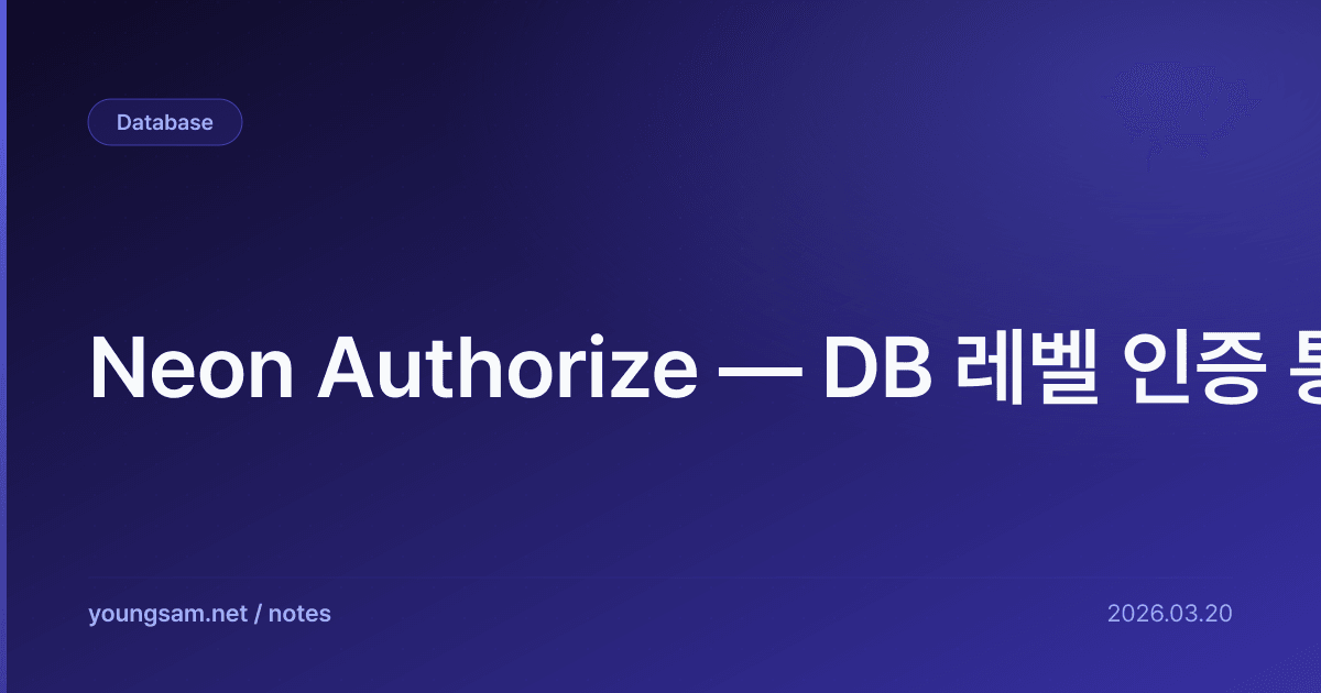 Neon Authorize — DB 레벨 인증 통합