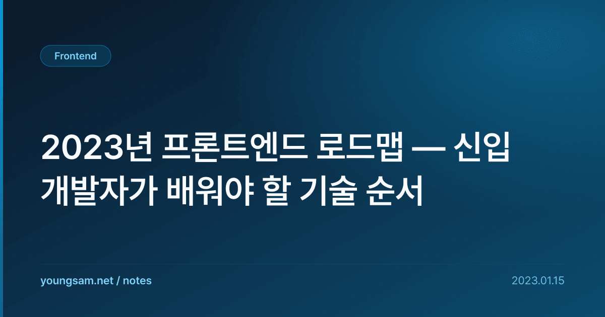 2023년 프론트엔드 로드맵 — 신입 개발자가 배워야 할 기술 순서