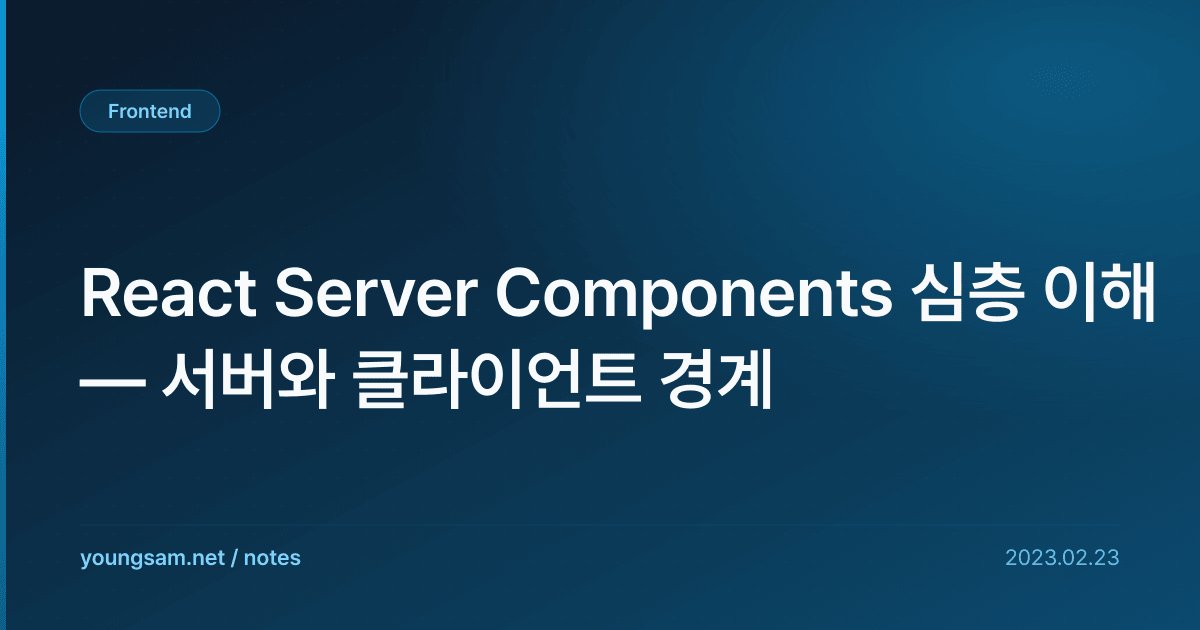 React Server Components 심층 이해 — 서버와 클라이언트 경계
