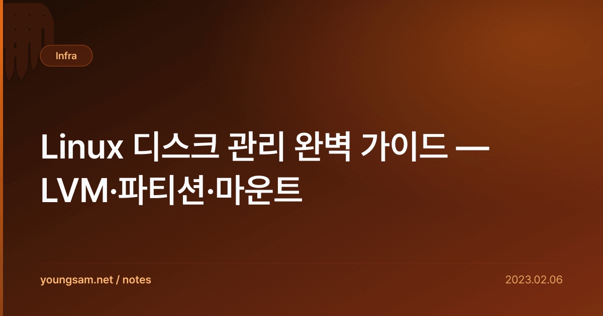 Linux 디스크 관리 완벽 가이드 — LVM·파티션·마운트